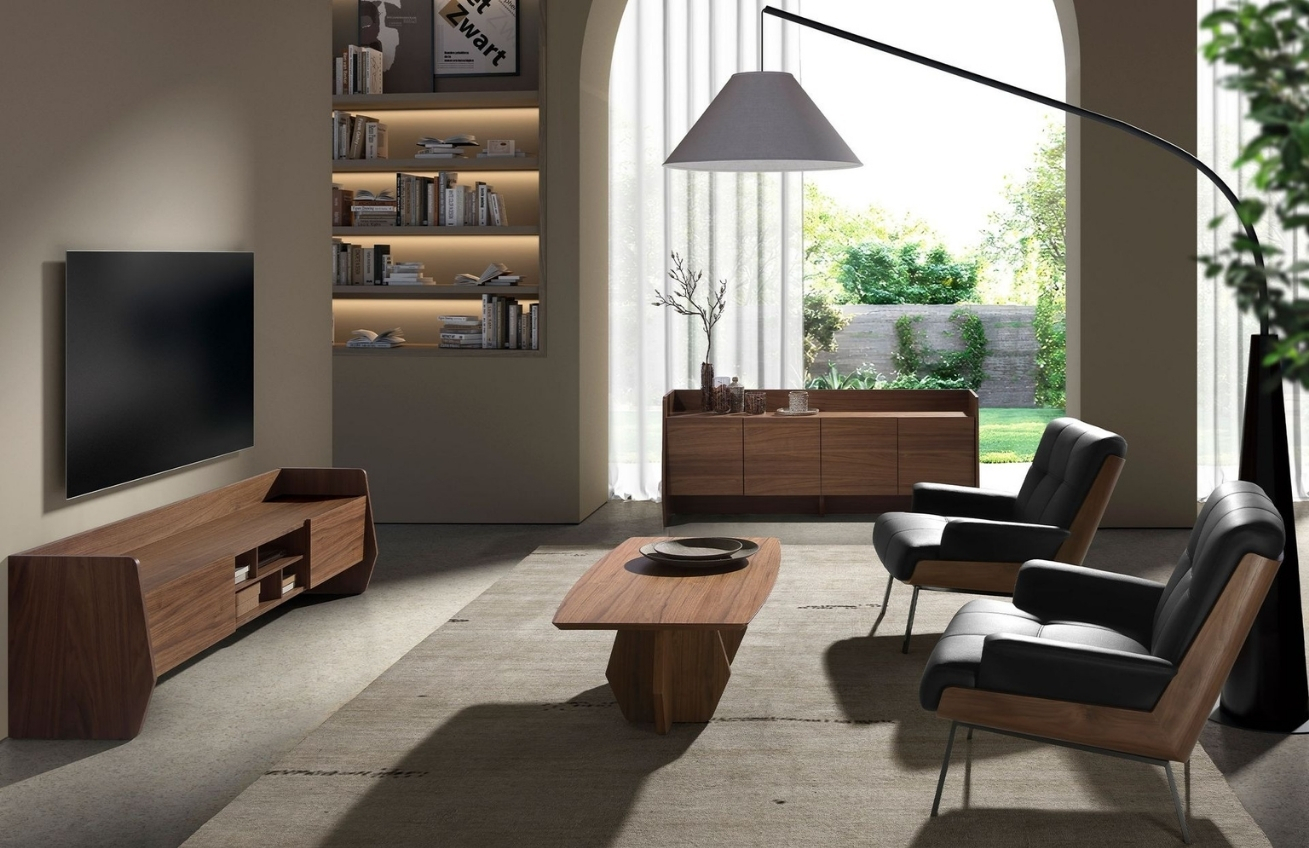 Ořechový TV stolek Angel Cerdá No. 3267, 180 x 45 cm