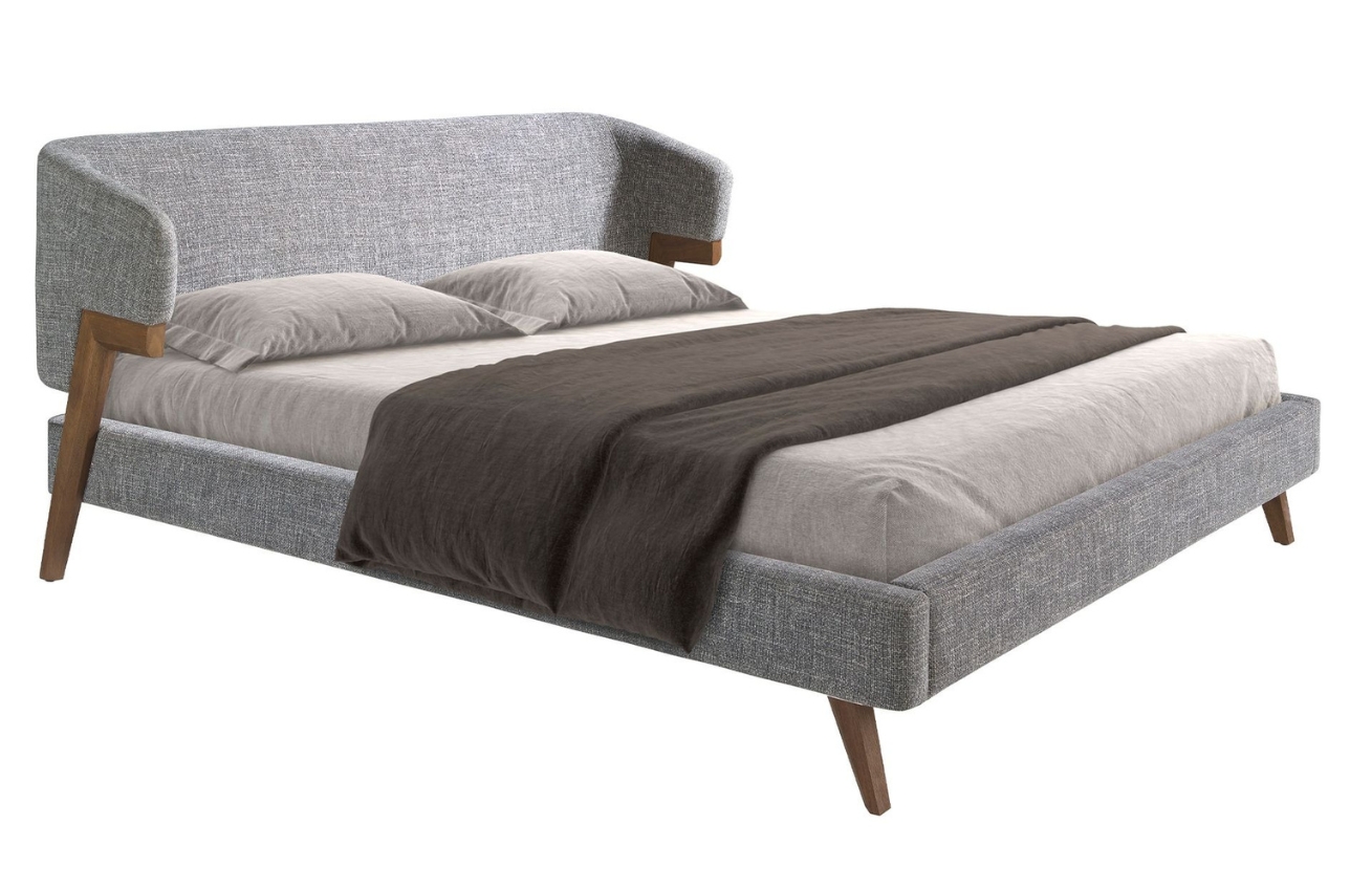 Šedá čalouněná dvoulůžková postel Angel Cerdá No. 7173, 180 x 200 cm