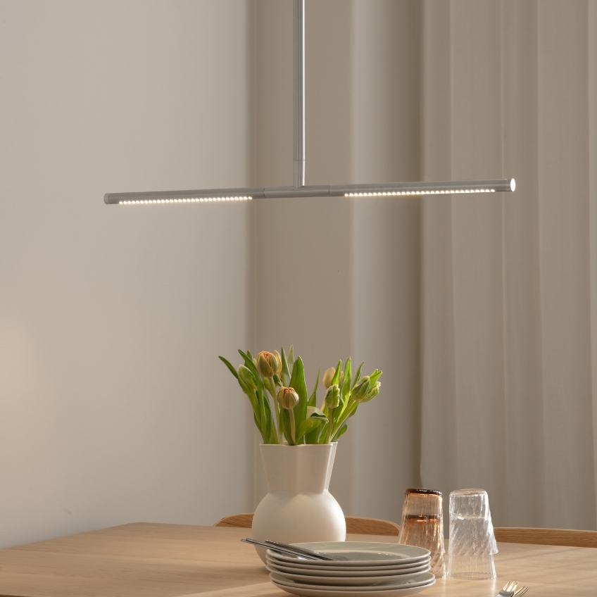 Umage Stříbrné kovové závěsné LED světlo Omni 74 cm