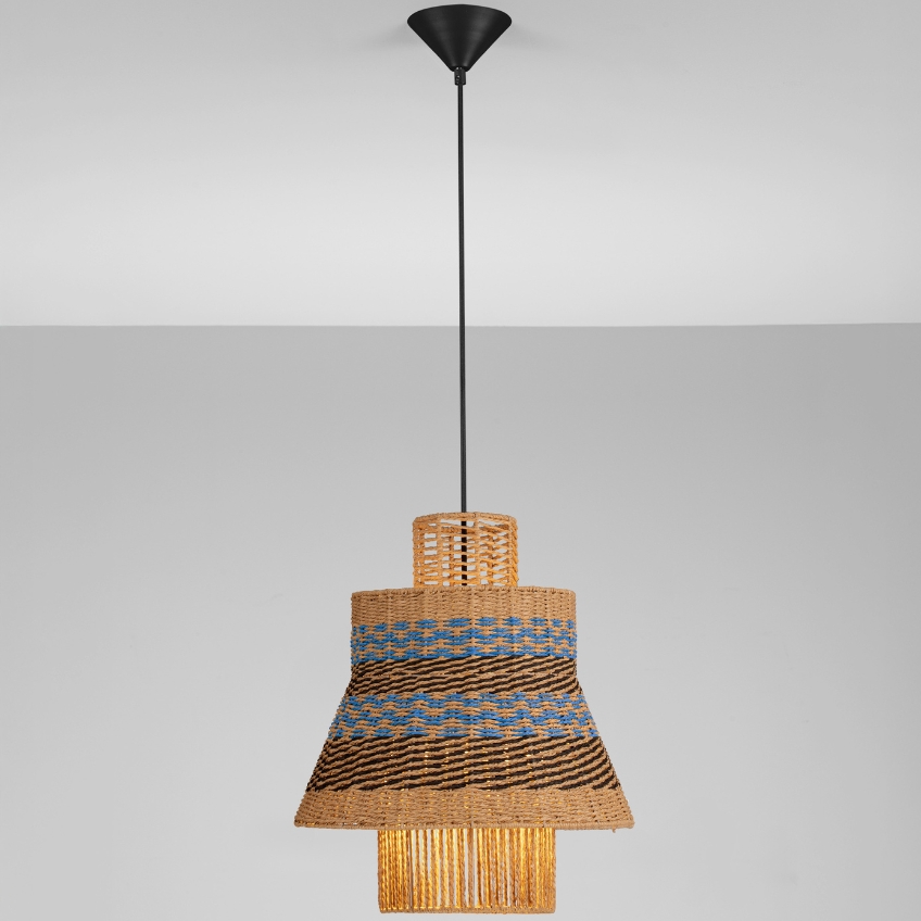 Modré závěsné světlo Nova Luce Mande 40 cm