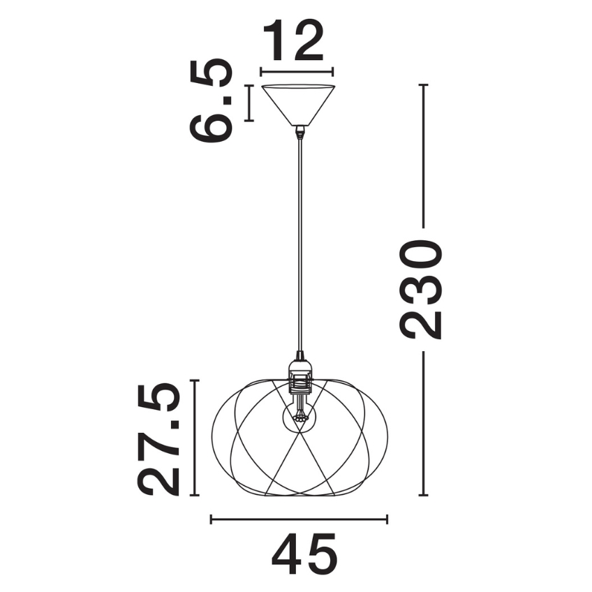 Bílé závěsné světlo Nova Luce Bora 45 cm