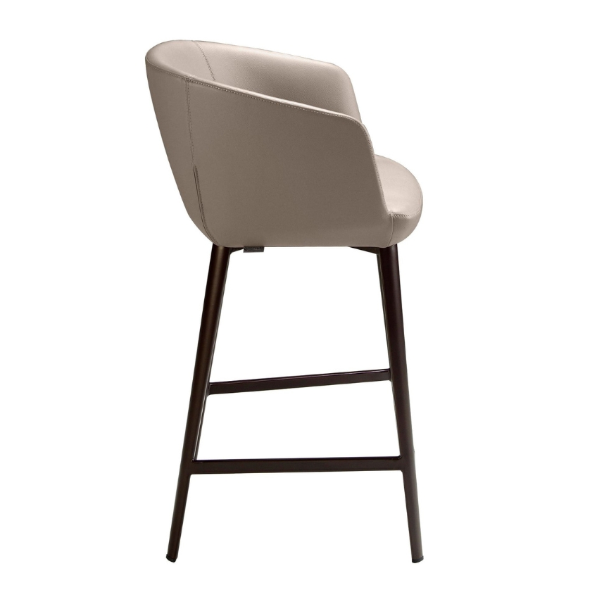 Šedá koženková barová židle Angel Cerdá No., 65 cm