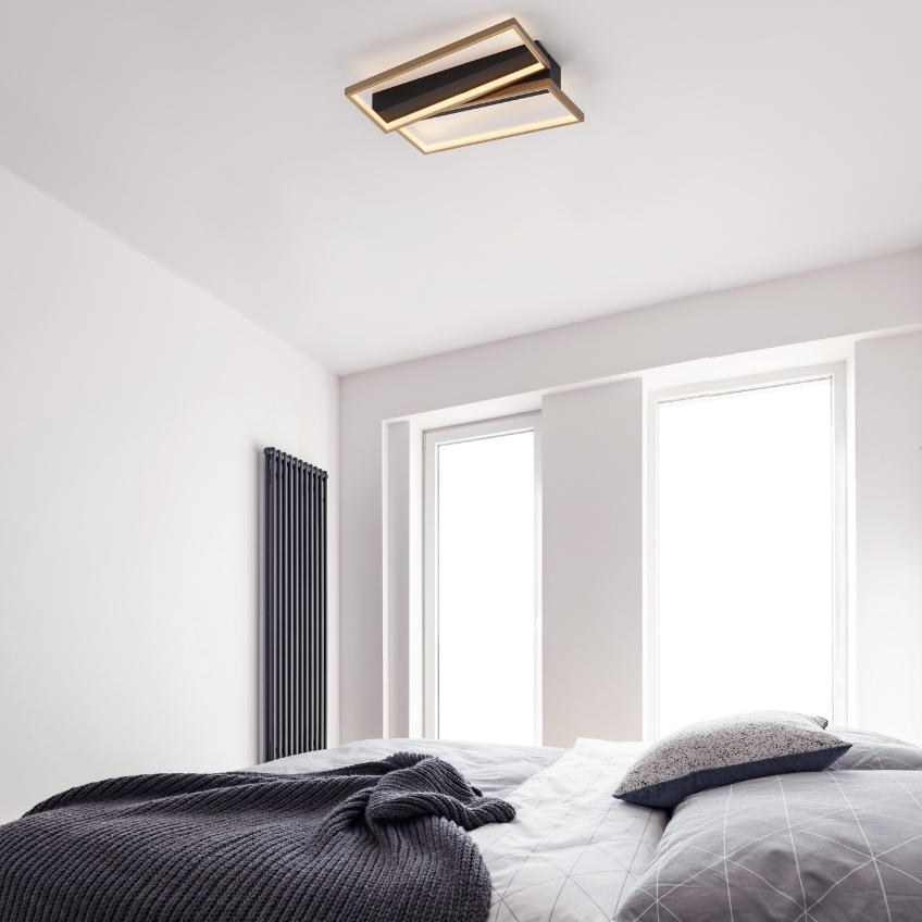 Černo-zlaté kovové stropní LED světlo Nova Luce Elize 43,2 cm