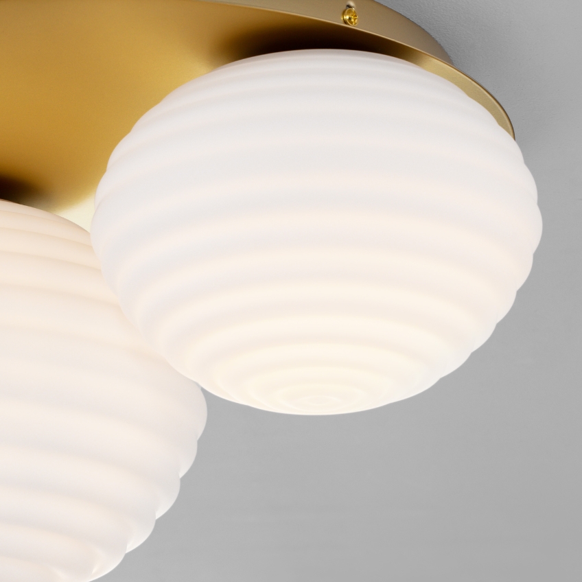 Bílo-zlaté skleněné stropní světlo Nova Luce Allen 45 cm