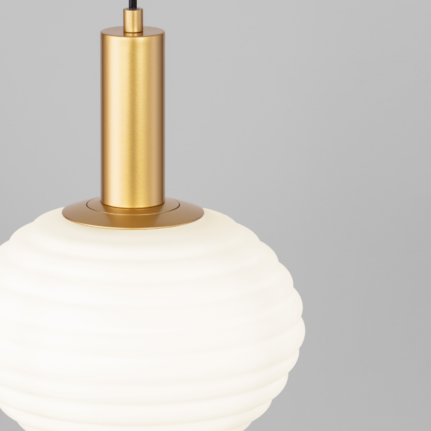 Bílo-zlaté skleněné závěsné světlo Nova Luce Allen 24 cm