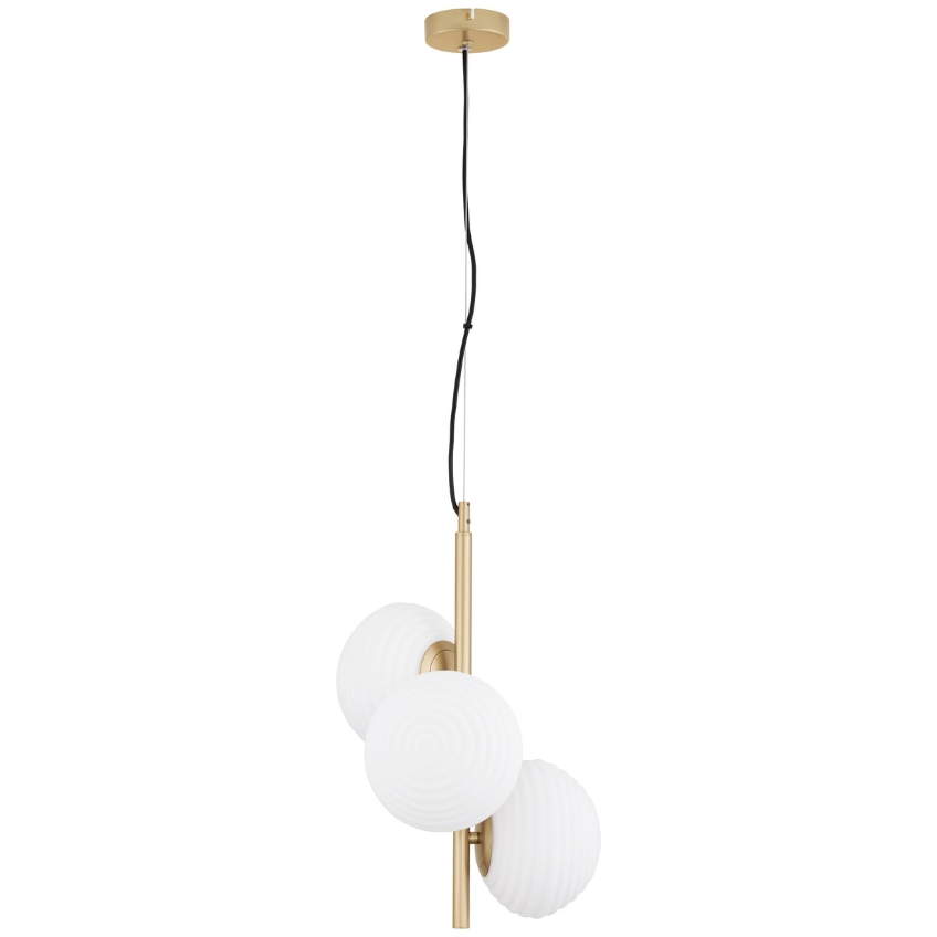 Bílo-zlaté skleněné závěsné světlo Nova Luce Allen 32,5 cm