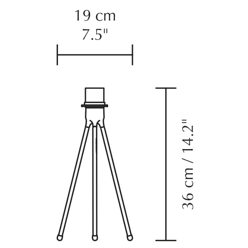 Zlatá kovová podstava ke stínidlům UMAGE Tripod 36 cm