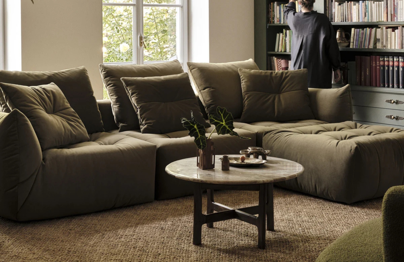 Tmavě šedá sametová rohová pohovka MICADONI Bloom 232 cm, levá/pravá