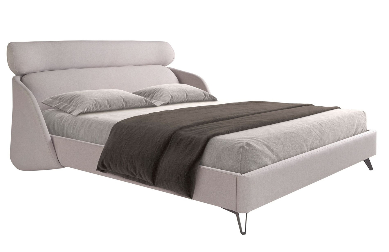 Šedá čalouněná dvoulůžková postel Angel Cerdá No. 7161, 180 x 200 cm