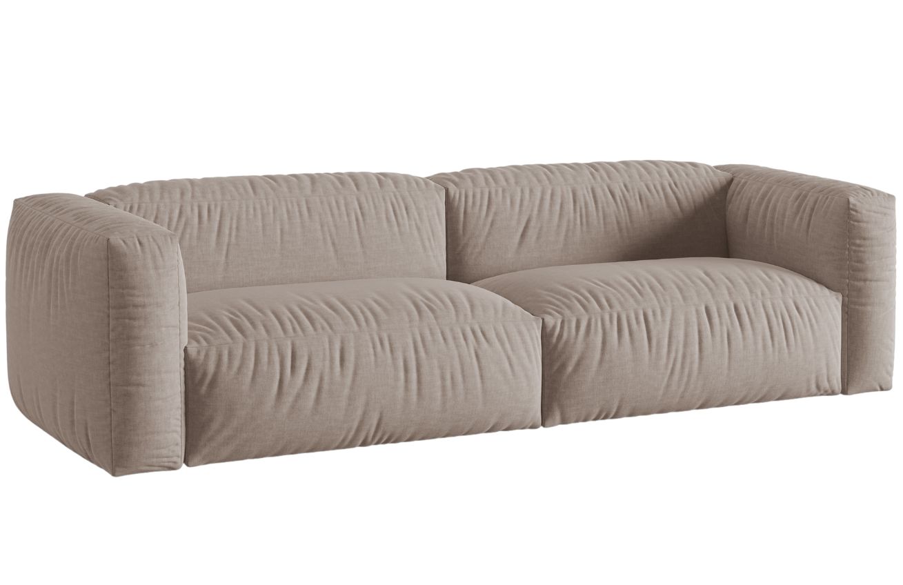 Tmavě b&eacute;žov&aacute; čalouněn&aacute; trojm&iacute;stn&aacute; pohovka MICADONI Martina 240 cm