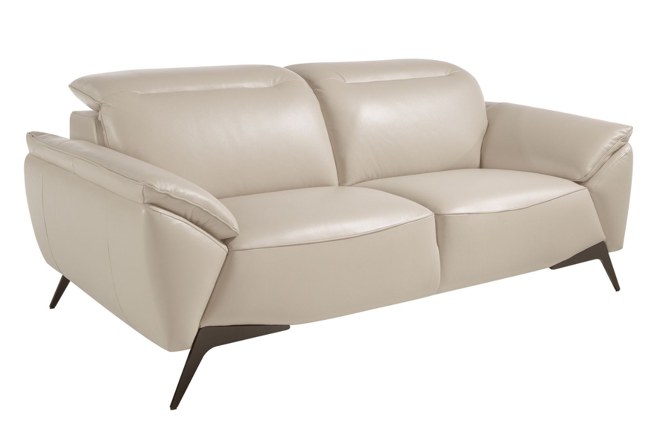 Šedobéžová kožená dvoumístná pohovka Angel Cerdá No. 6131, 191 cm