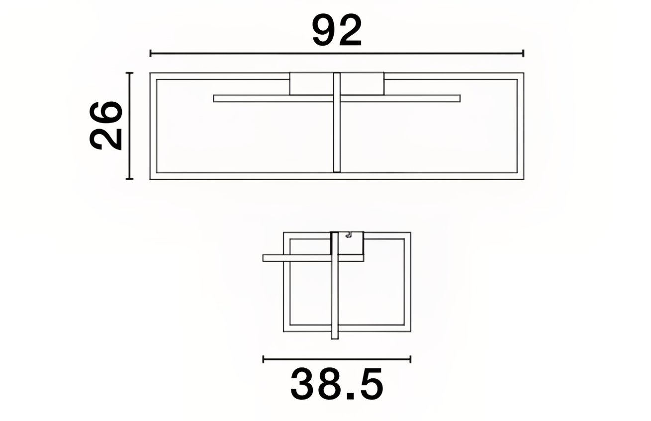 Černé kovové stropní LED světlo Nova Luce Clea 92 cm