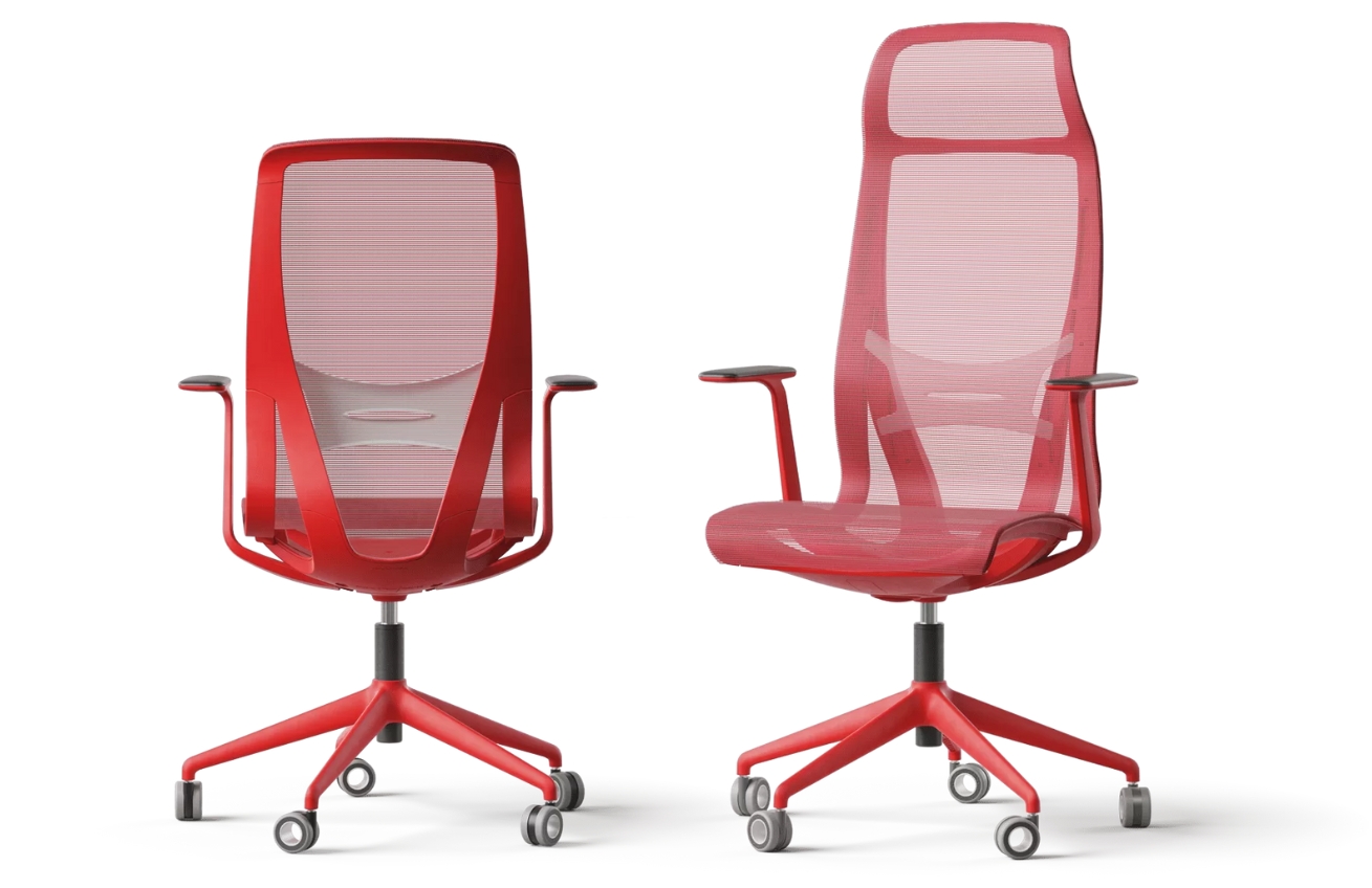 Narbutas Vyšší červená kancelářská židle D-CHAIR II.