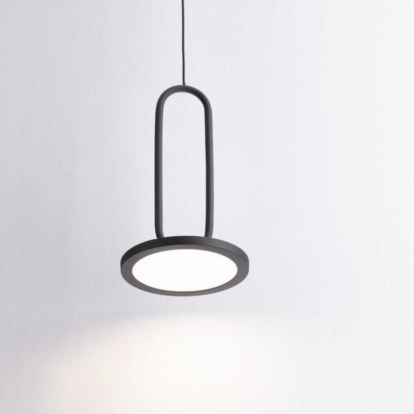 Černé závěsné LED světlo Nova Luce Gea 13 cm