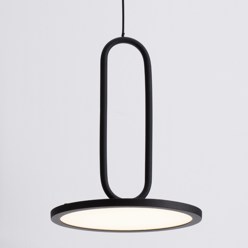 Černé závěsné LED světlo Nova Luce Gea 17,5 cm