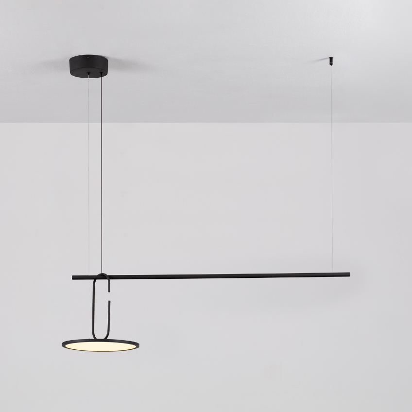 Černé závěsné LED světlo Nova Luce Gea 100 cm