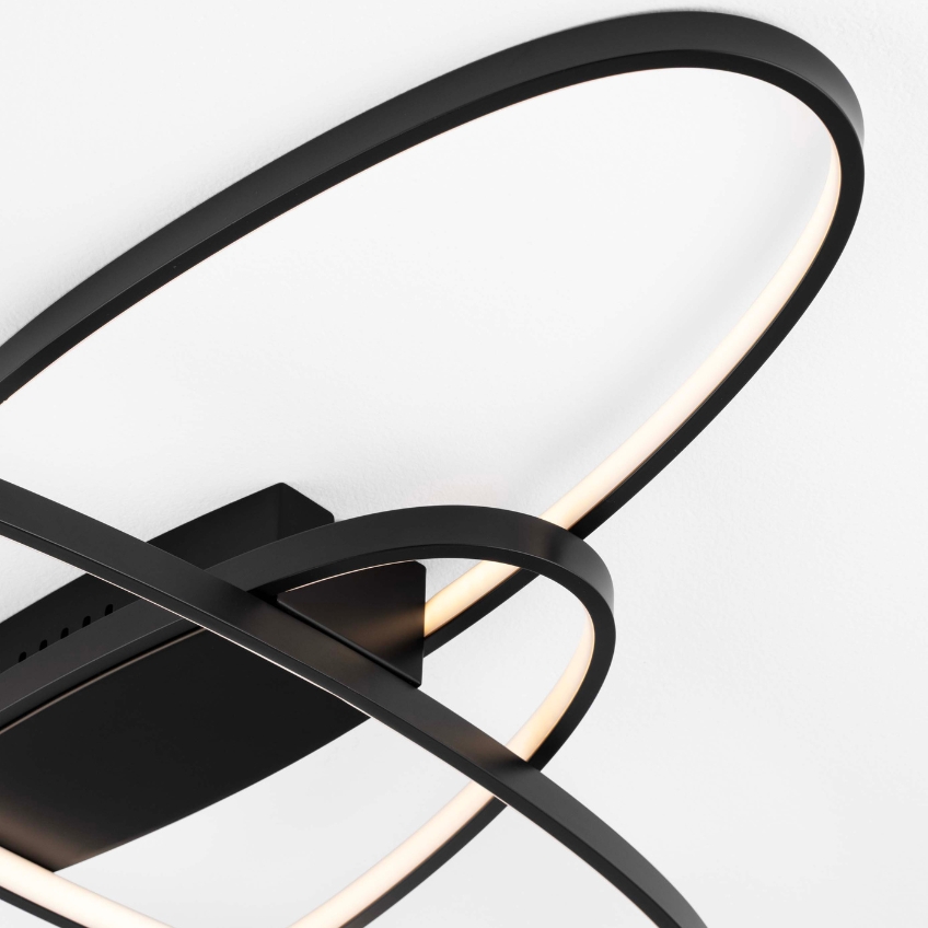 Černé kovové stropní LED světlo Nova Luce Ipon 85 cm