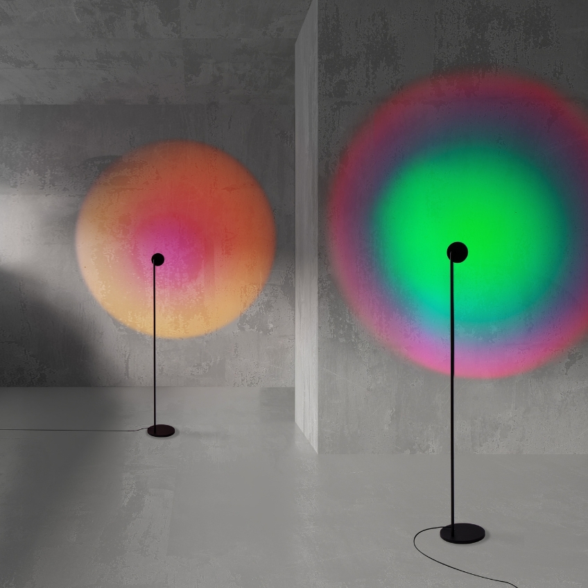Černá kovová stojací LED lampa Nova Luce Irida 121 cm