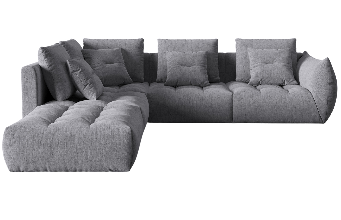 &Scaron;ed&aacute; čalouněn&aacute; rohov&aacute; pohovka MICADONI Bloom 316 cm, lev&aacute;