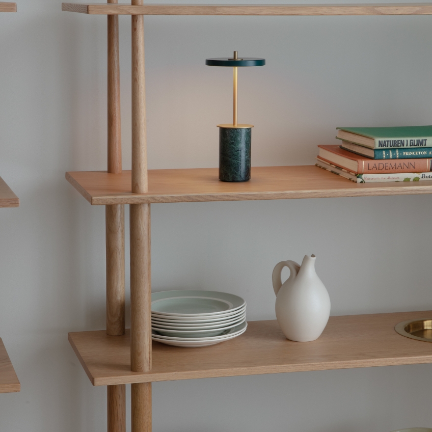 Umage Černá mramorová stolní nabíjecí LED lampa Asteria Move 25,5 cm