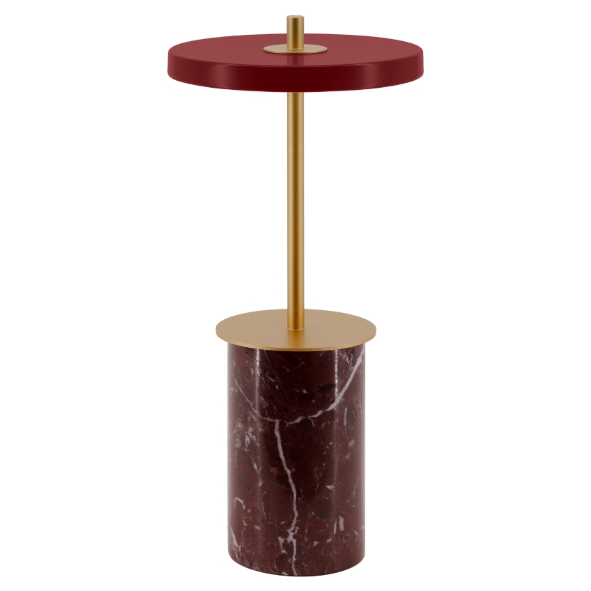 Umage Červená mramorová stolní nabíjecí LED lampa Asteria Move 25,5 cm