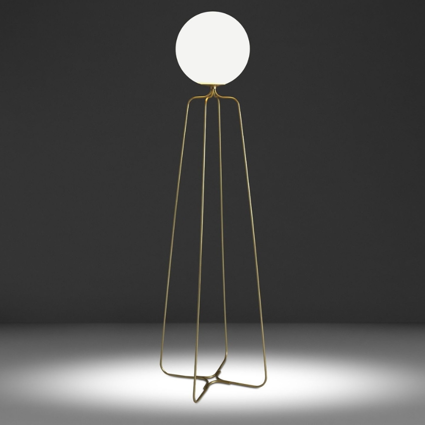 Bílá stojací lampa Angel Cerdá No. 8047, 170 cm