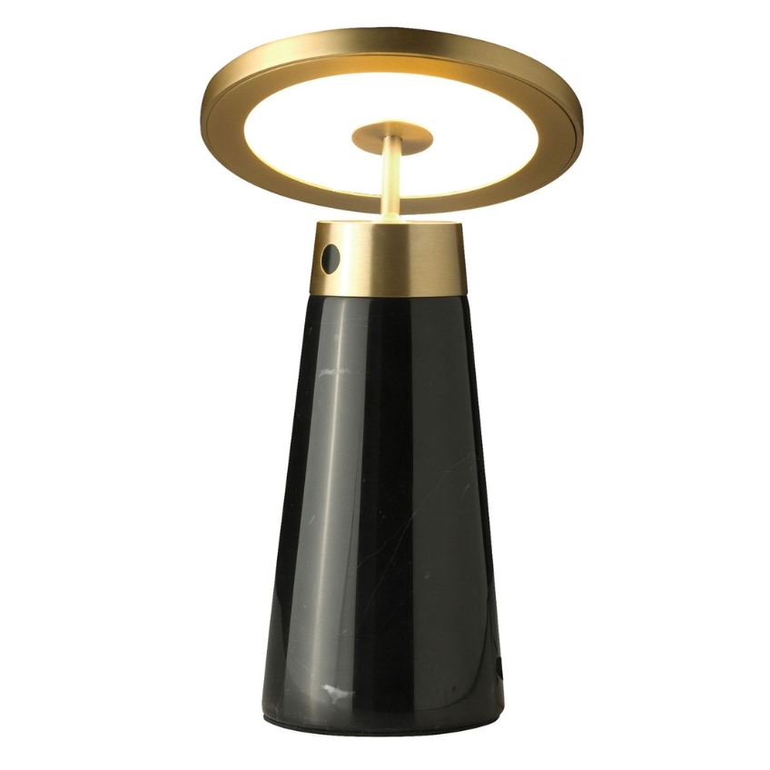 Černo-zlatá stolní LED lampa Angel Cerdá No. 8028