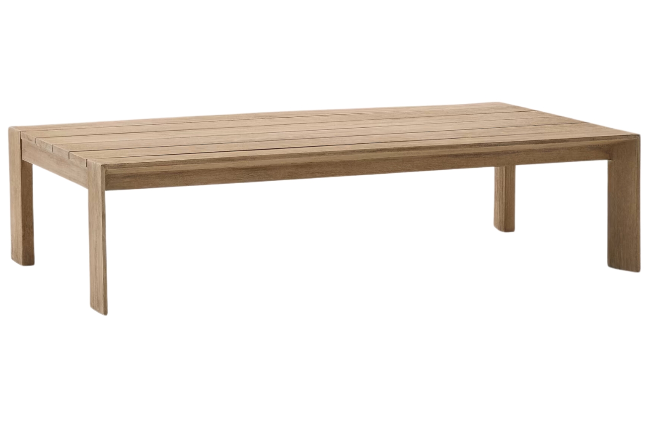Dřevěný zahradní konferenční stolek Kave Home Ambra 140 x 82,5 cm