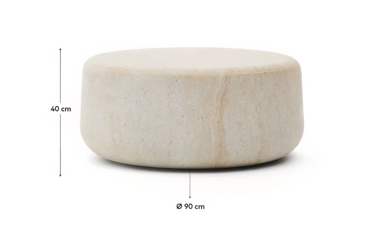 Béžový cementový zahradní stolek Kave Home Drasi 90 cm