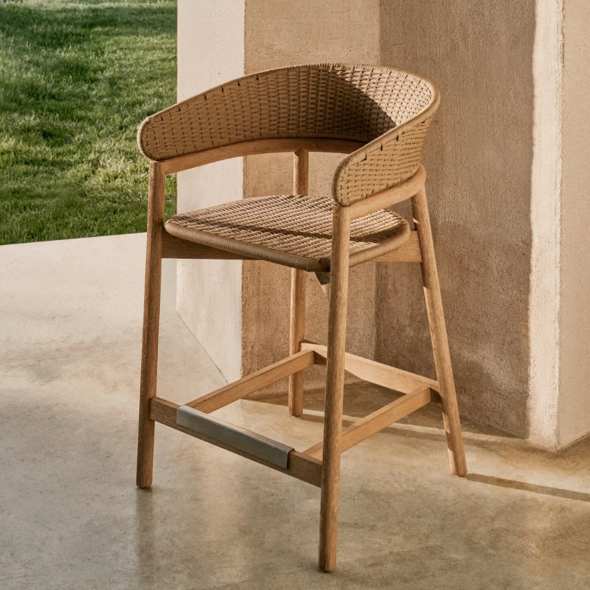 Béžová zahradní barová židle Kave Home Arinella 65 cm