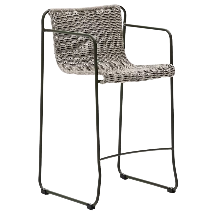 Světle šedá zahradní barová židle Kave Home Maurina 64,5 cm
