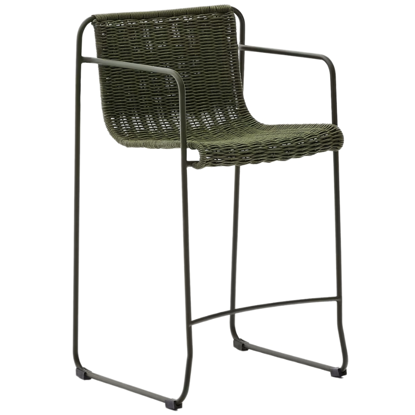 Zelená zahradní barová židle Kave Home Maurina 64,5 cm