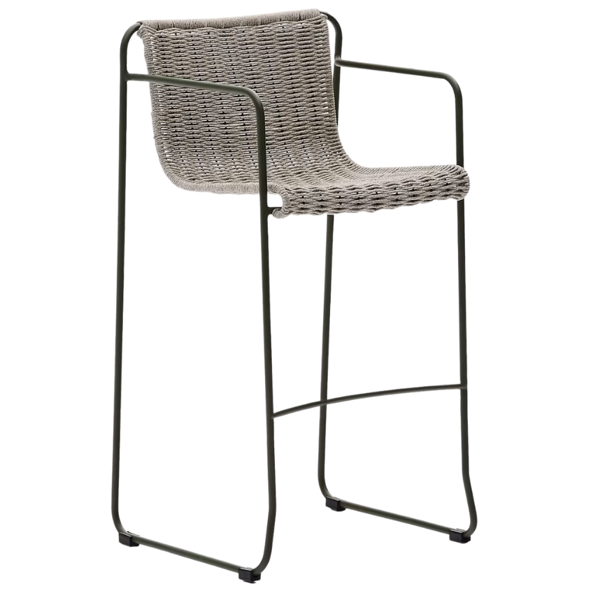 Světle šedá zahradní barová židle Kave Home Maurina 74,5 cm