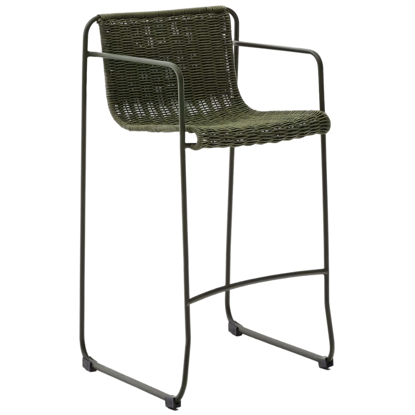 Zelená zahradní barová židle Kave Home Maurina 74,5 cm