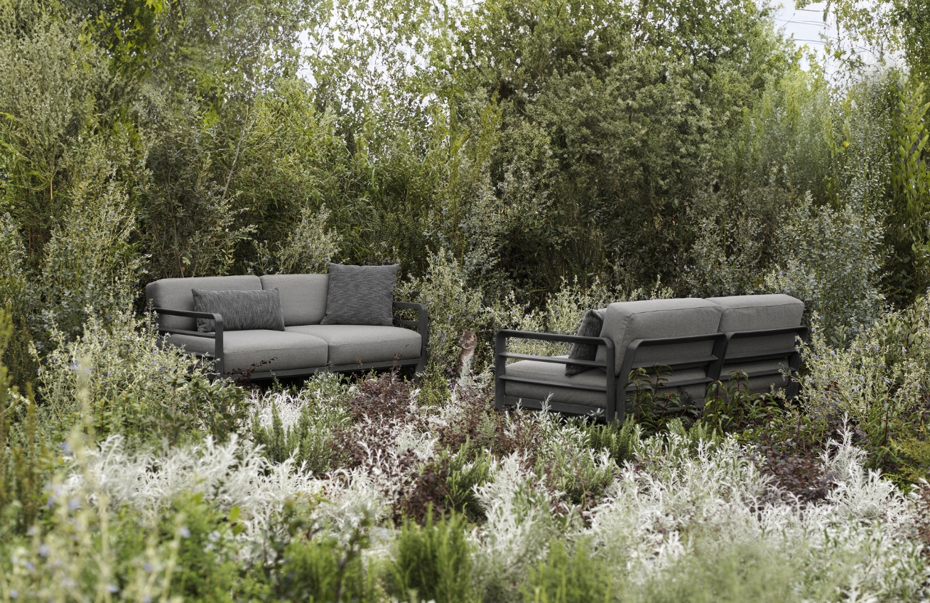 Nardi Šedý zahradní rohový modul Maximo se šedou podnoží