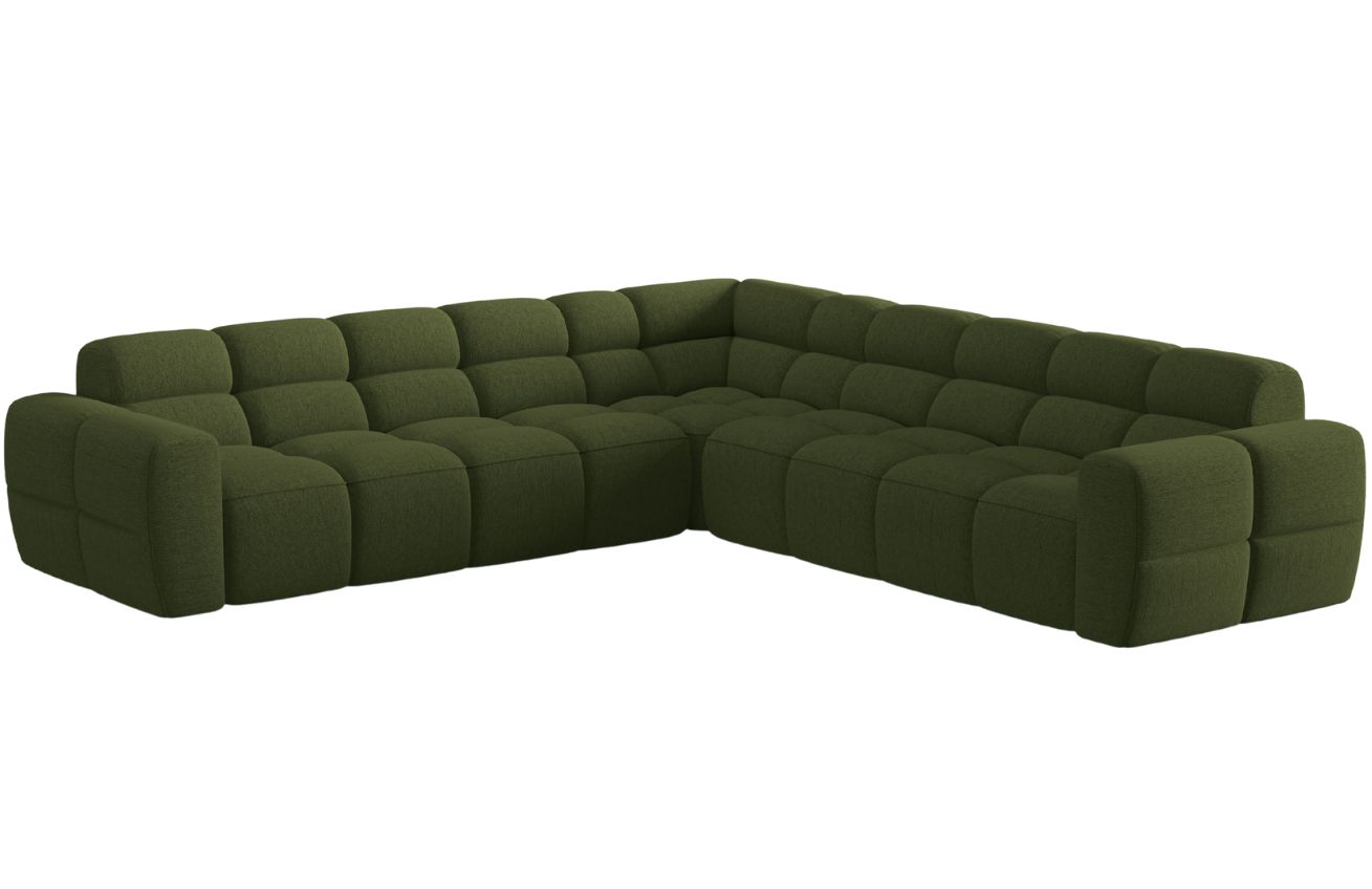 Zelen&aacute; čalouněn&aacute; rohov&aacute; pohovka MICADONI Lisa 310 cm