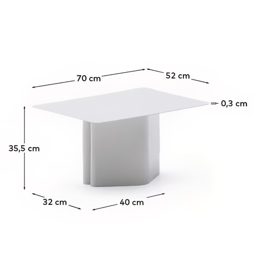 Šedý kovový konferenční stolek Kave Home Arvin 70 x 52 cm