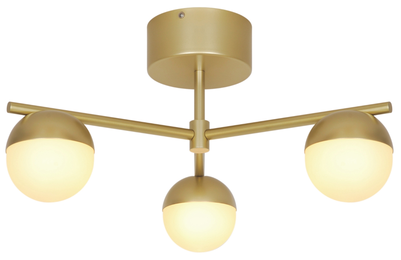 Nordlux Opálově bílé skleněné stropní světlo Contina s mosaznou základnou 48,5 cm