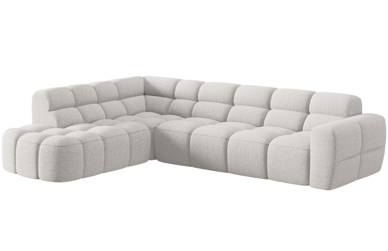 Světle šedá čalouněná rohová pohovka MICADONI Lisa 293 cm, levá
