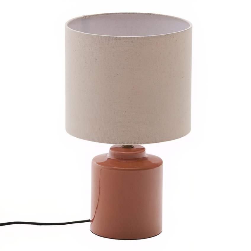 Oranžovočervená keramická stolní lampa Kave Home Daeli