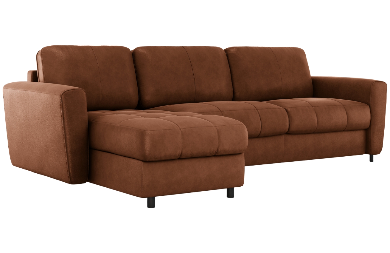 CXL by Christian Lacroix Hnědá kožená rohová rozkládací pohovka CXL Audra 290 cm, levá