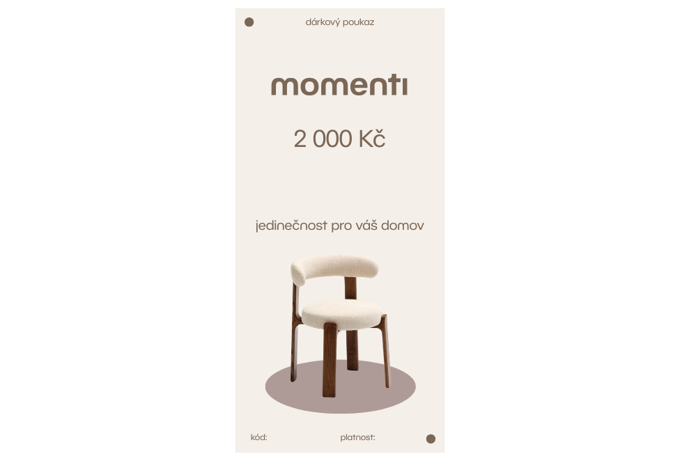 momenti Designový e-poukaz 2000 Kč