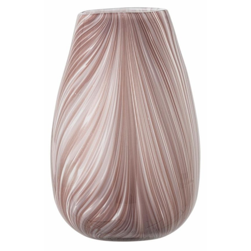 Růžová skleněná váza Bloomingville Ennis 22,5 cm