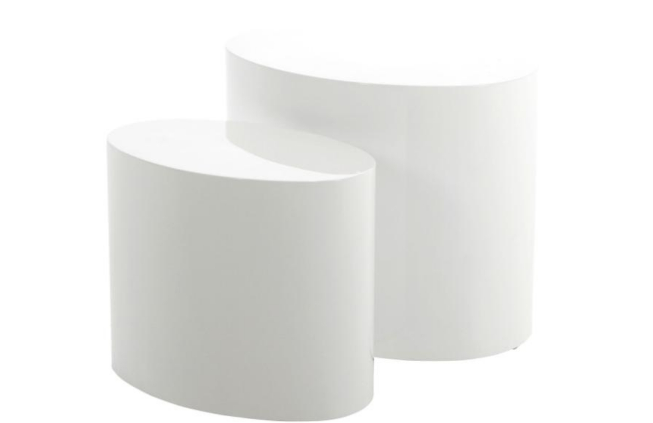 Scandi Bílý set konferenčních stolků Alida 40/48 x 24,5/33 cm