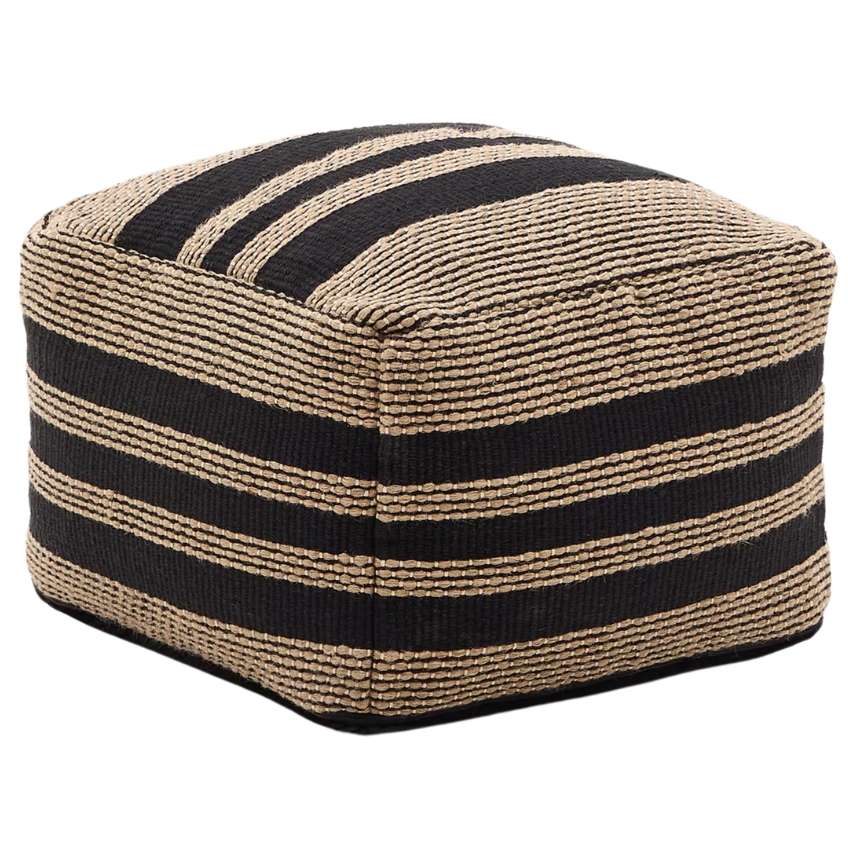 Čern&yacute; puf Kave Home Aylin 60 x 60 cm