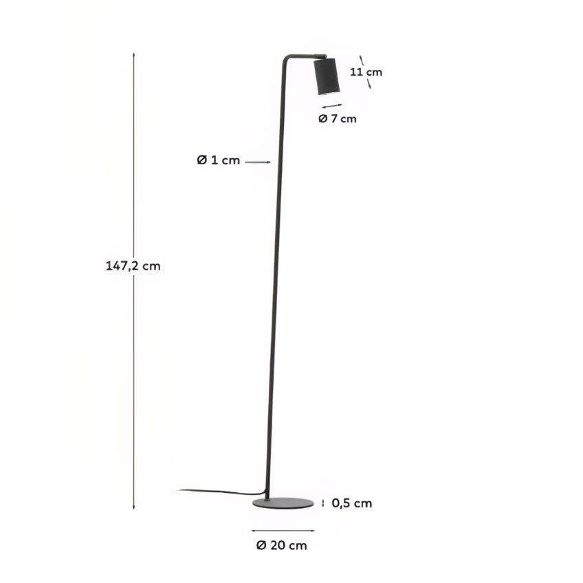 Béžová kovová stojací lampa Kave Home Manie 147 cm