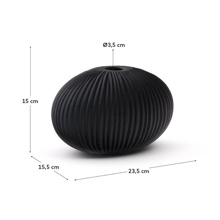 Šedá skleněná váza Kave Home Nivra 15 cm