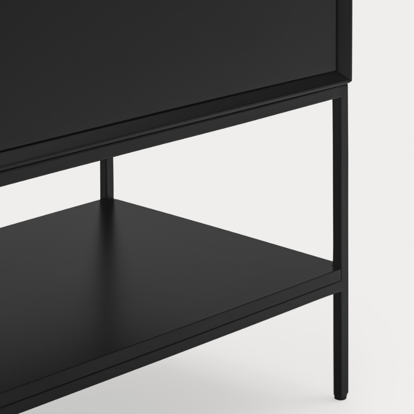 Černý TV stolek Teulat Platt 220 x 45 cm