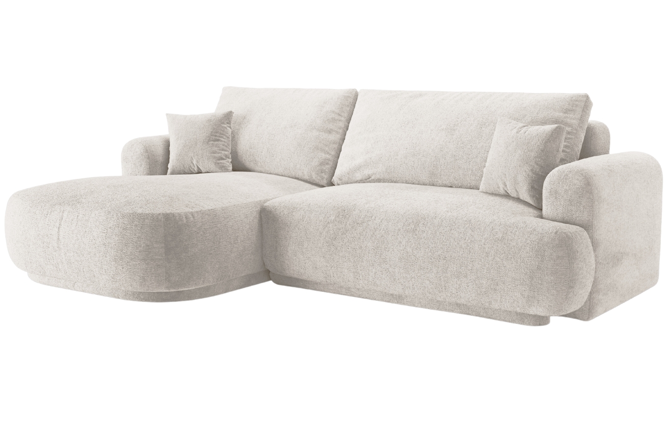 B&eacute;žov&aacute; čalouněn&aacute; rohov&aacute; rozkl&aacute;dac&iacute; pohovka MICADONI Ella 271 cm, lev&aacute;