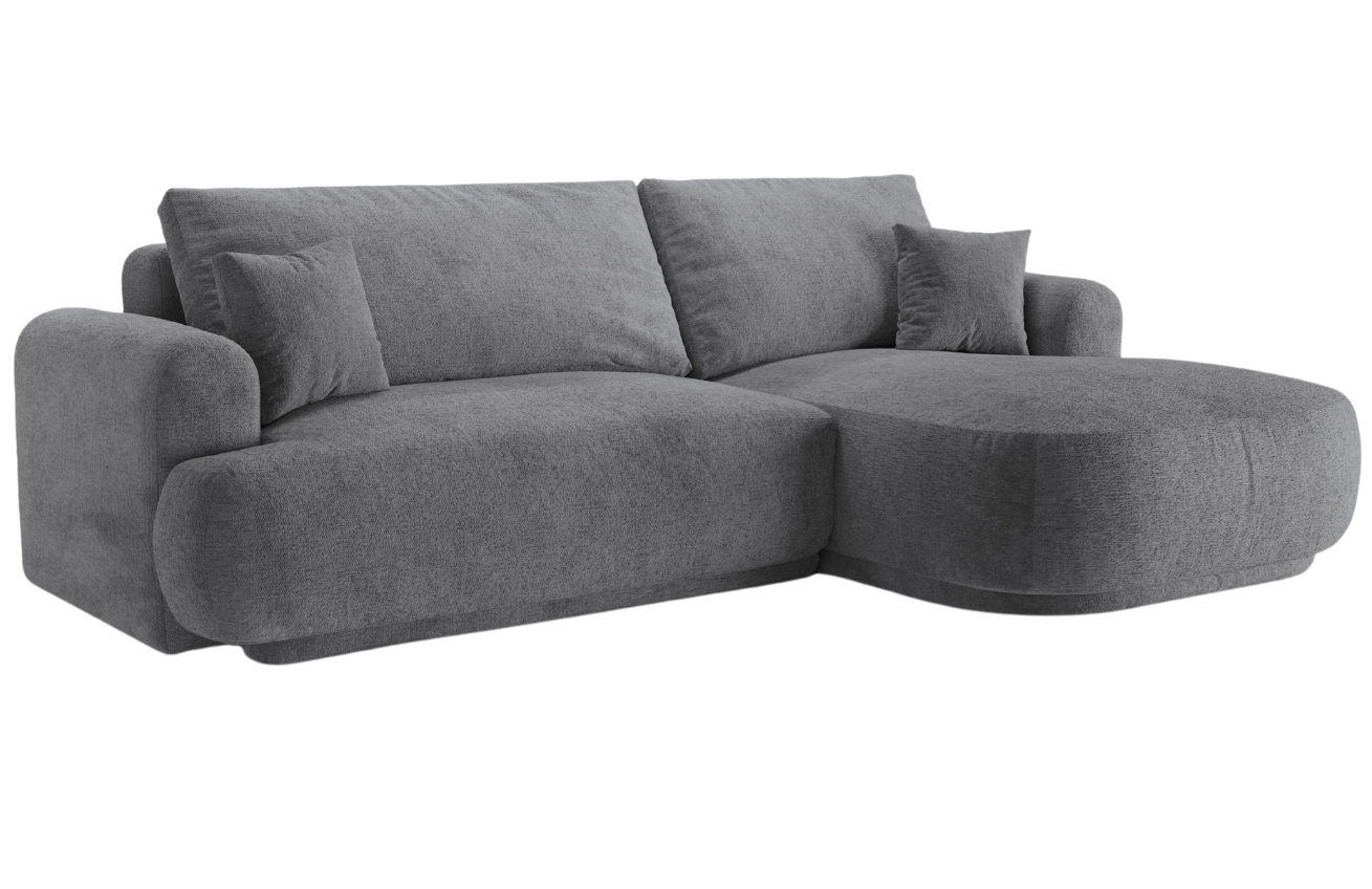 &Scaron;ed&aacute; čalouněn&aacute; rohov&aacute; rozkl&aacute;dac&iacute; pohovka MICADONI Ella 271 cm, prav&aacute;